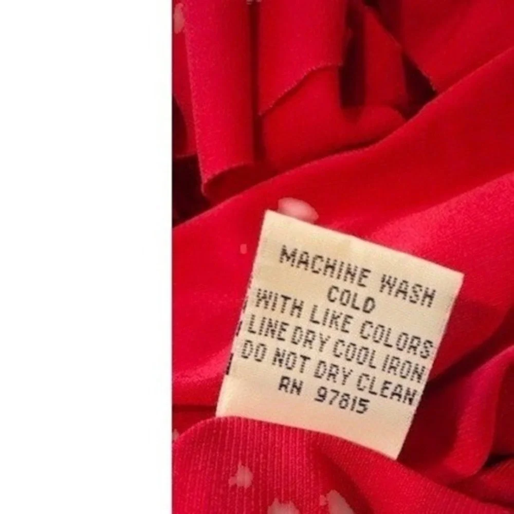 AA‎ Studio Red Ruffle Sleeveless Sheath Dress Womens 14 Stretch Cocktail Party